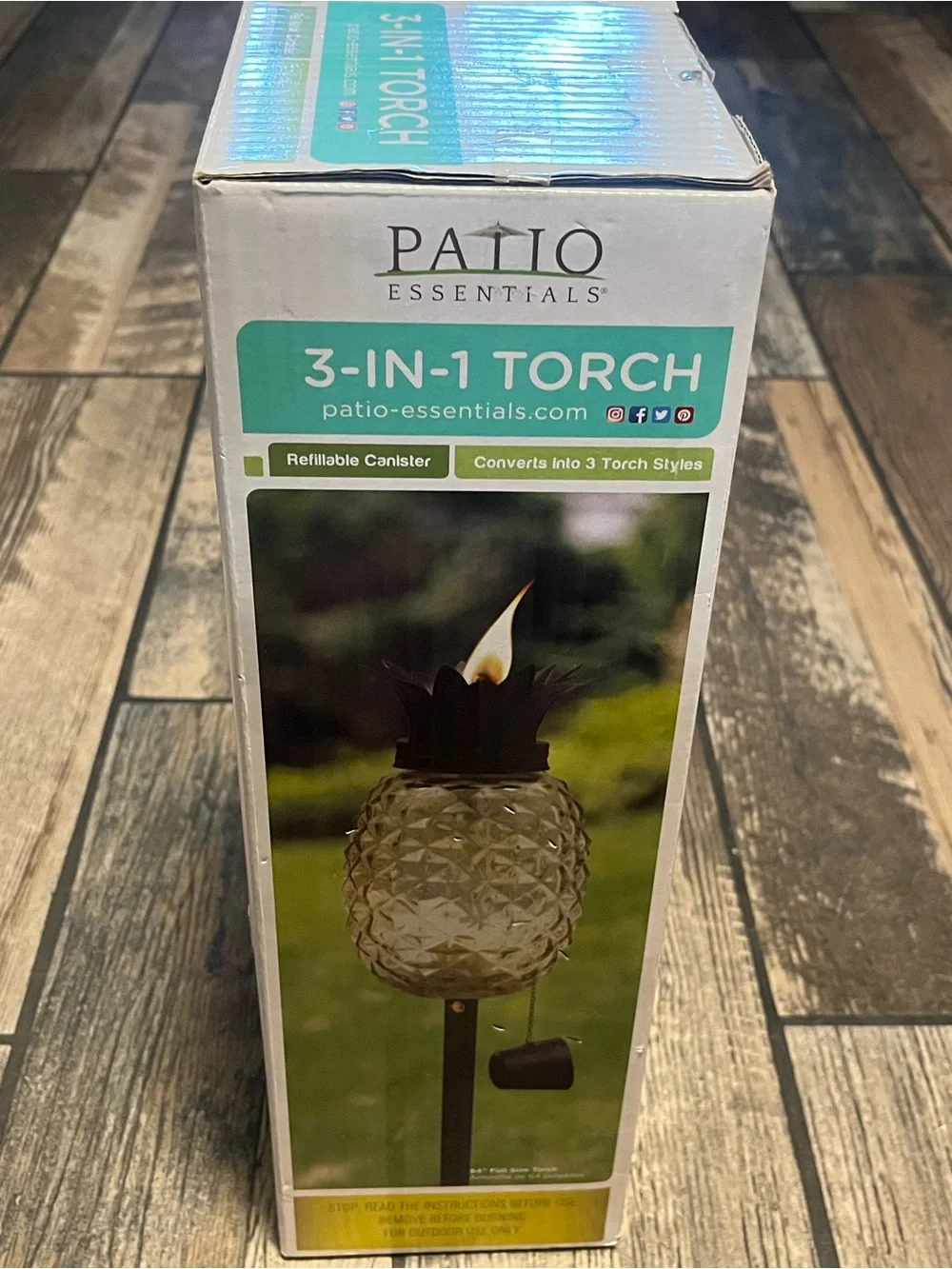 Essentials Outdoor 3-in-1 Torch Lantern in Olive Green